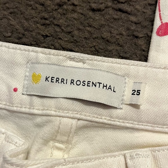 Kerri Rosenthal Paint Splatter Cotton Twill Pants In Oatmilk - Picture 2 of 6